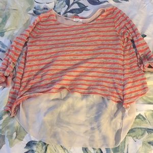 Orange and Tan Striped Blouse